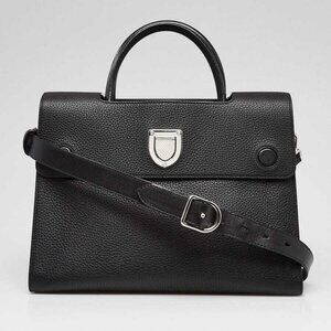 Christian Dior Black Pebbled Leather Medium Diorever Bag